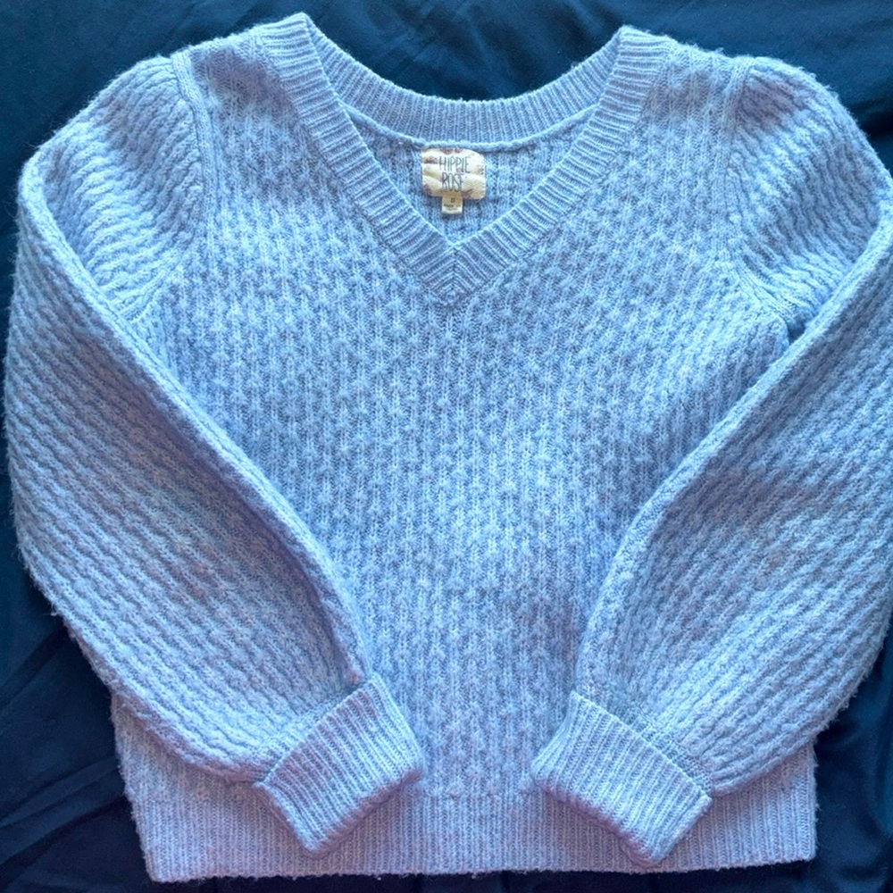 Hippie Rose Baby Blue Mid-length Sweater